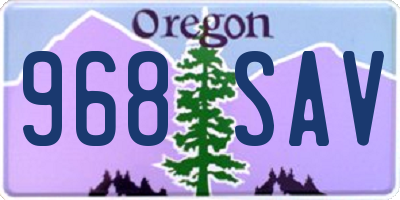 OR license plate 968SAV