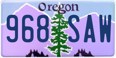 OR license plate 968SAW