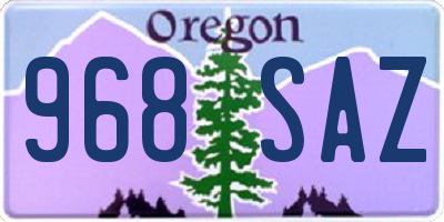 OR license plate 968SAZ