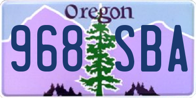 OR license plate 968SBA
