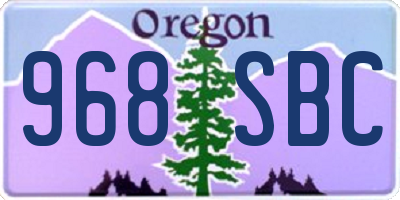 OR license plate 968SBC