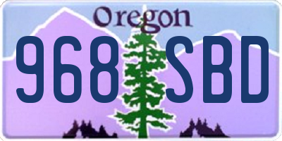 OR license plate 968SBD
