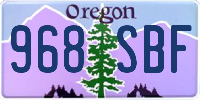 OR license plate 968SBF