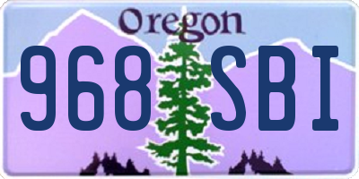 OR license plate 968SBI