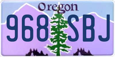 OR license plate 968SBJ