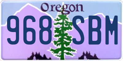 OR license plate 968SBM