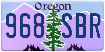 OR license plate 968SBR