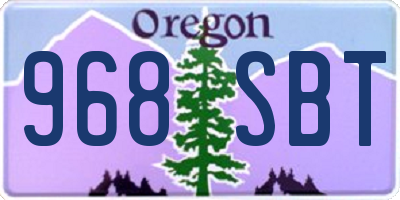 OR license plate 968SBT