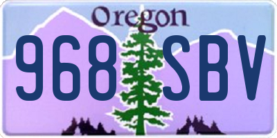 OR license plate 968SBV