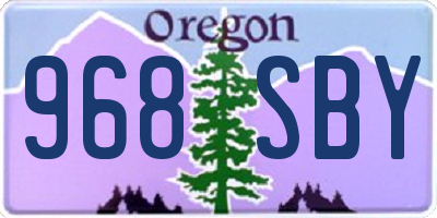 OR license plate 968SBY