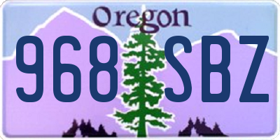 OR license plate 968SBZ