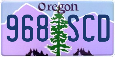 OR license plate 968SCD