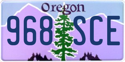 OR license plate 968SCE