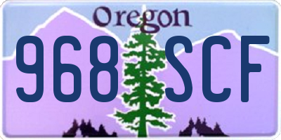 OR license plate 968SCF