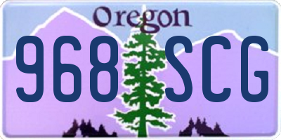 OR license plate 968SCG