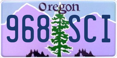 OR license plate 968SCI