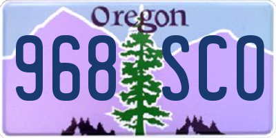 OR license plate 968SCO