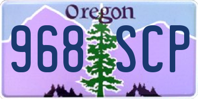 OR license plate 968SCP
