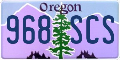 OR license plate 968SCS
