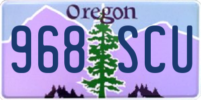 OR license plate 968SCU