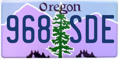 OR license plate 968SDE