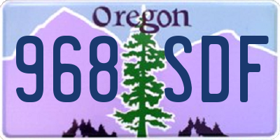 OR license plate 968SDF