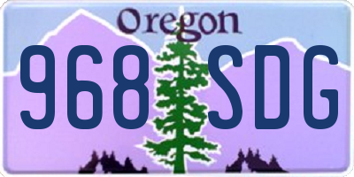 OR license plate 968SDG
