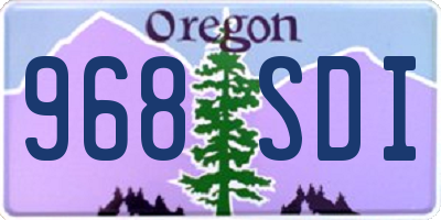 OR license plate 968SDI