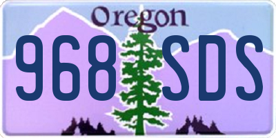 OR license plate 968SDS