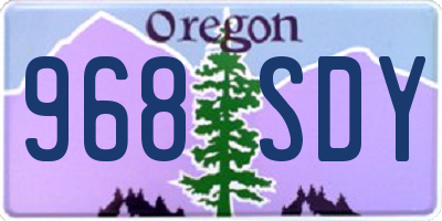 OR license plate 968SDY