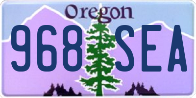 OR license plate 968SEA