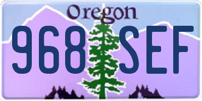 OR license plate 968SEF