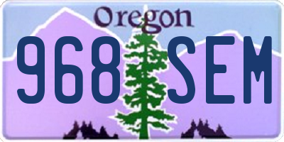 OR license plate 968SEM