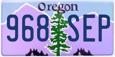 OR license plate 968SEP