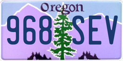 OR license plate 968SEV