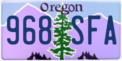 OR license plate 968SFA
