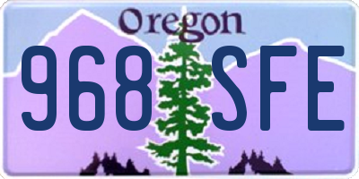OR license plate 968SFE