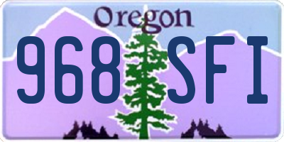 OR license plate 968SFI