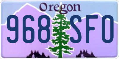 OR license plate 968SFO