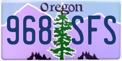 OR license plate 968SFS