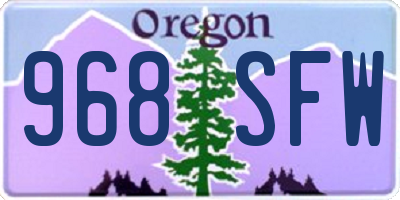 OR license plate 968SFW