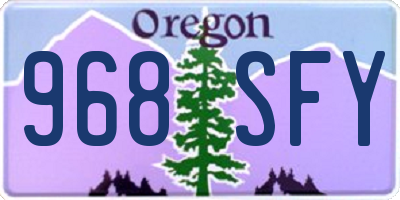 OR license plate 968SFY