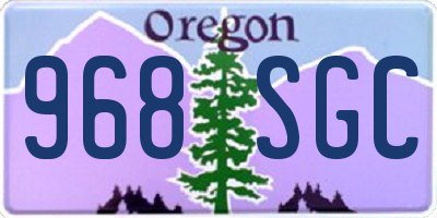 OR license plate 968SGC