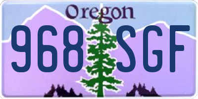 OR license plate 968SGF