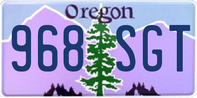 OR license plate 968SGT