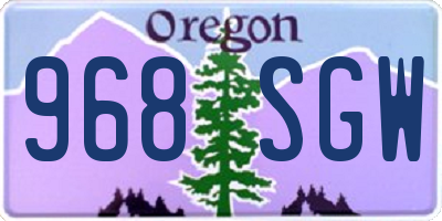 OR license plate 968SGW