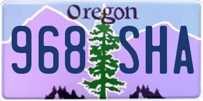 OR license plate 968SHA
