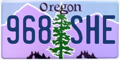 OR license plate 968SHE