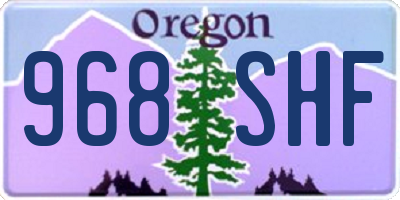 OR license plate 968SHF