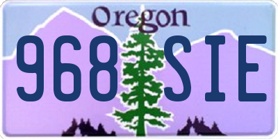 OR license plate 968SIE